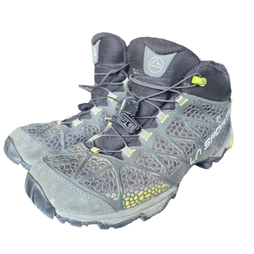 La Sportiva Spire GTX Hiking Shoes Grey Yellow Gore-Tex Vibram Mens Mid